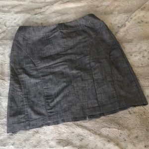 Grey Linen feel pencil skirt 10 back split contour stitching studio 1940 LOOK